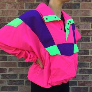 Vibrant neon windbreaker